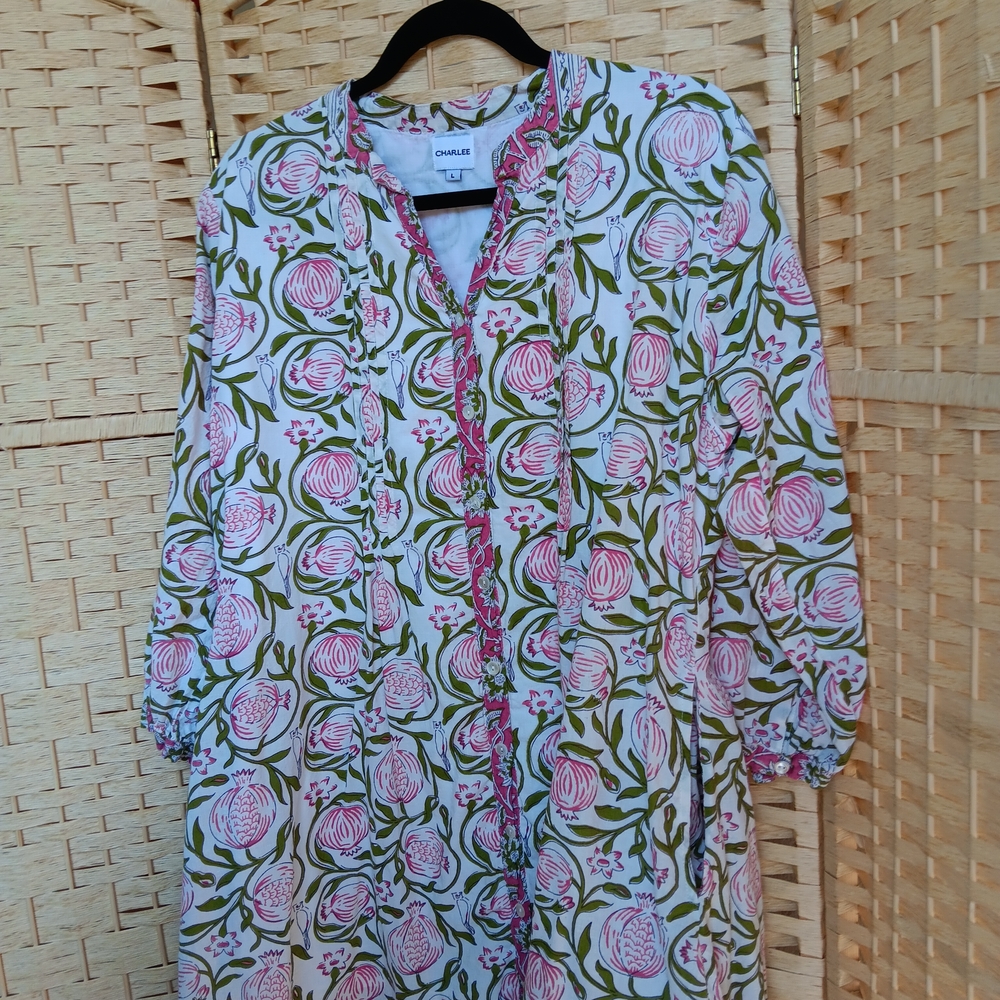 Chanel Floral Pink and Green Dress - Picture 14 of 14